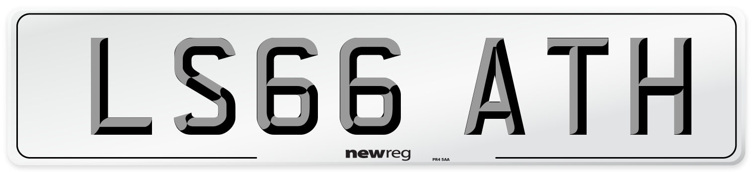 LS66 ATH Number Plate from New Reg